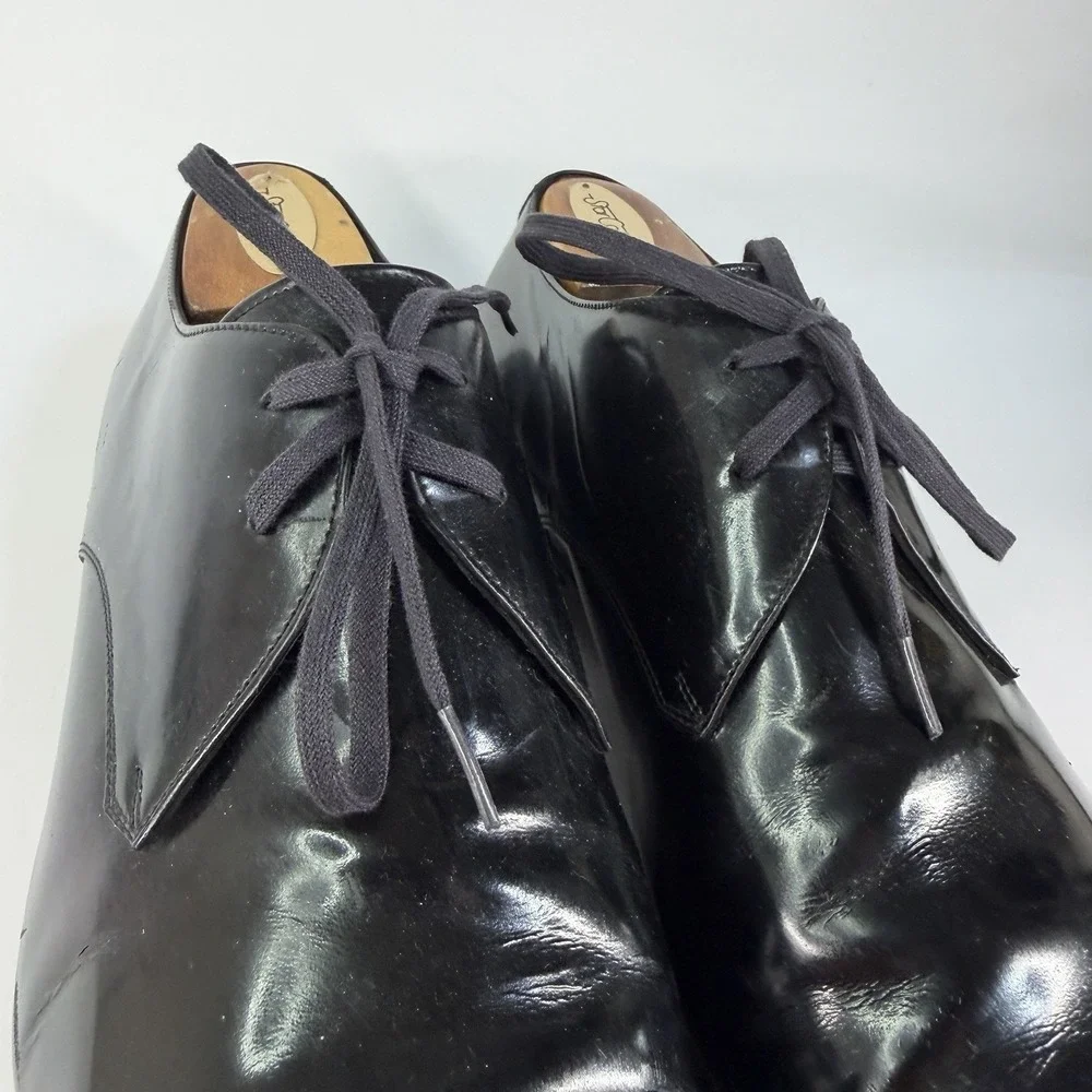 Ferragamo Tuxedo Shoes Mens 9 EE Patent Leather Oxford Formal Dress Lace Opera